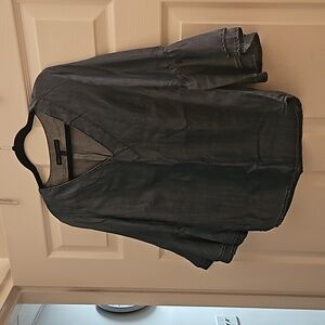 White house black market denim blouse